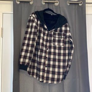Flannel with hood.